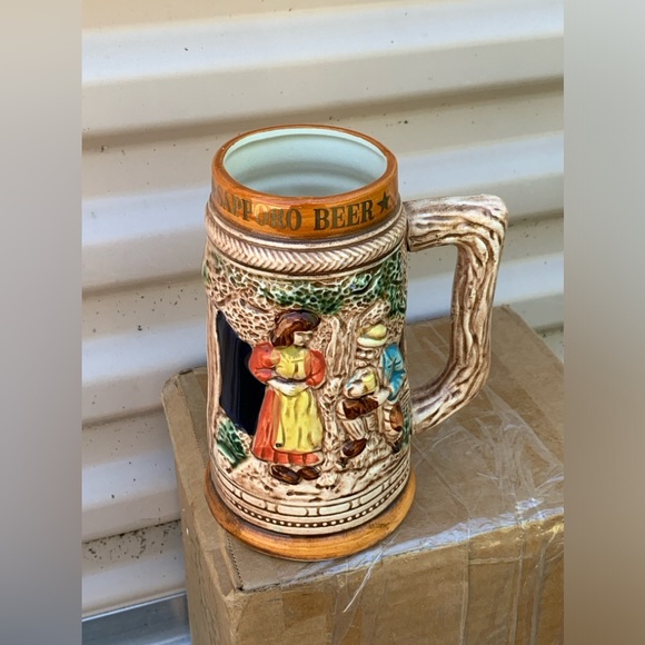 Mid Century Vtg Sapporo Japanese Beer Stein Embossed Glazed Ceramic Artwork Mug - Picture 16 of 16